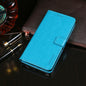 Pour OnePlus 9RT 5G Coque de téléphone en cuir avec texture cheval fou idewei avec support, fentes pour cartes et portefeuille (bleu ciel)