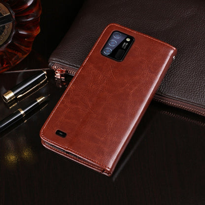 For Oukitel C25 idewei Crazy Horse Texture Leather Phone Case with Holder & Card Slots & Wallet(Rose Red)