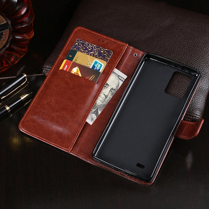 For Oukitel C25 idewei Crazy Horse Texture Leather Phone Case with Holder & Card Slots & Wallet(Red)