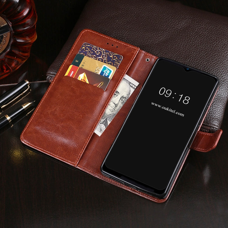 For Oukitel C25 idewei Crazy Horse Texture Leather Phone Case with Holder & Card Slots & Wallet(Red)