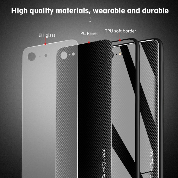 For iPhone SE 2022 / SE 2020 / 8 / 7 Texture Gradient Glass Protective Case(Red)