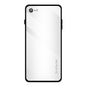 Pour iPhone SE 2022 / SE 2020 / 8 / 7 Étui de protection en verre à dégradé de texture (blanc)