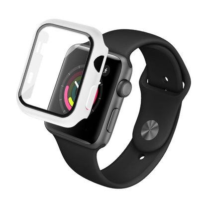 Coque de protection antichoc en PC IMAK avec film de verre trempé pour Apple Watch Series 3 & 2 & 1 42 mm (blanc)