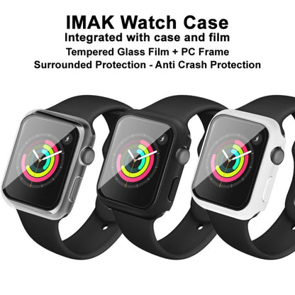 Coque de protection antichoc en PC IMAK avec film de verre trempé pour Apple Watch Series 3 & 2 & 1 42 mm (blanc)