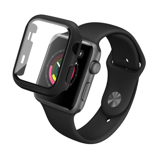 IMAK Shockproof PC Protective Case with Tempered Glass Film For Apple Watch Series 3 & 2 & 1 42mm(Black)