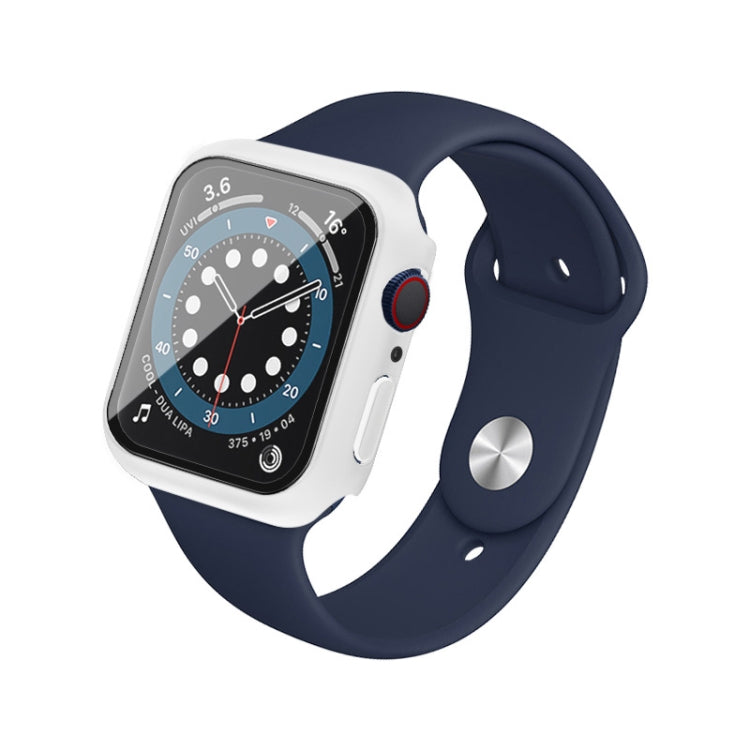 IMAK Shockproof PC Protective Case with Tempered Glass Film For Apple Watch Series 6 & SE & 5 & 4 40mm(White)