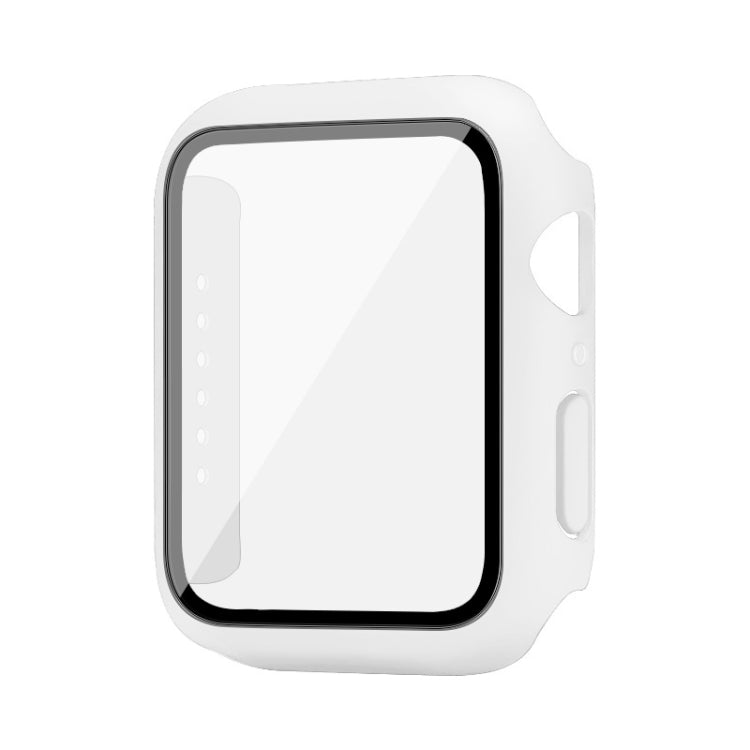 IMAK Shockproof PC Protective Case with Tempered Glass Film For Apple Watch Series 6 & SE & 5 & 4 40mm(White)