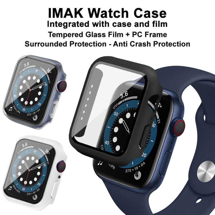 IMAK Shockproof PC Protective Case with Tempered Glass Film For Apple Watch Series 6 & SE & 5 & 4 40mm(White)