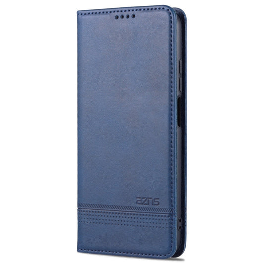 Pour Xiaomi Redmi Note 11 Pro / Note 11 Pro+ Étui de téléphone en cuir à rabat horizontal AZNS en texture de veau magnétique (Bleu foncé)