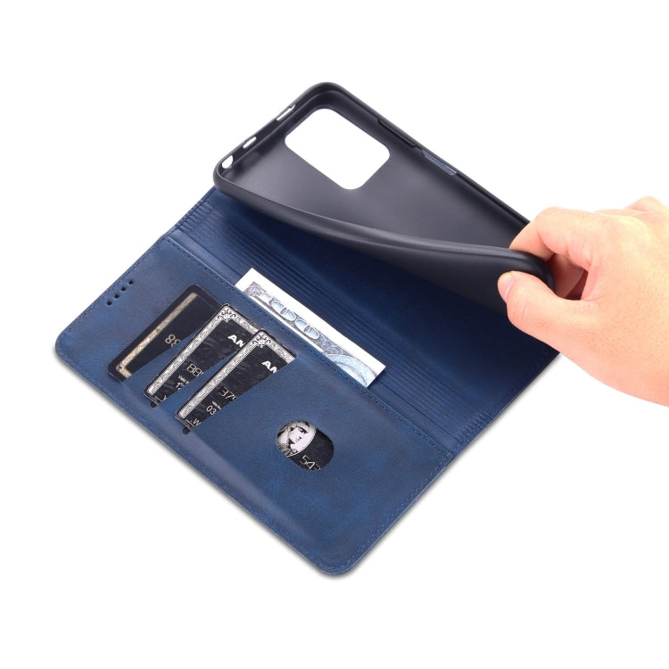 For Xiaomi Redmi Note 11 Pro / Note 11 Pro+ AZNS Magnetic Calf Texture Horizontal Flip Leather Phone Case(Dark Blue)