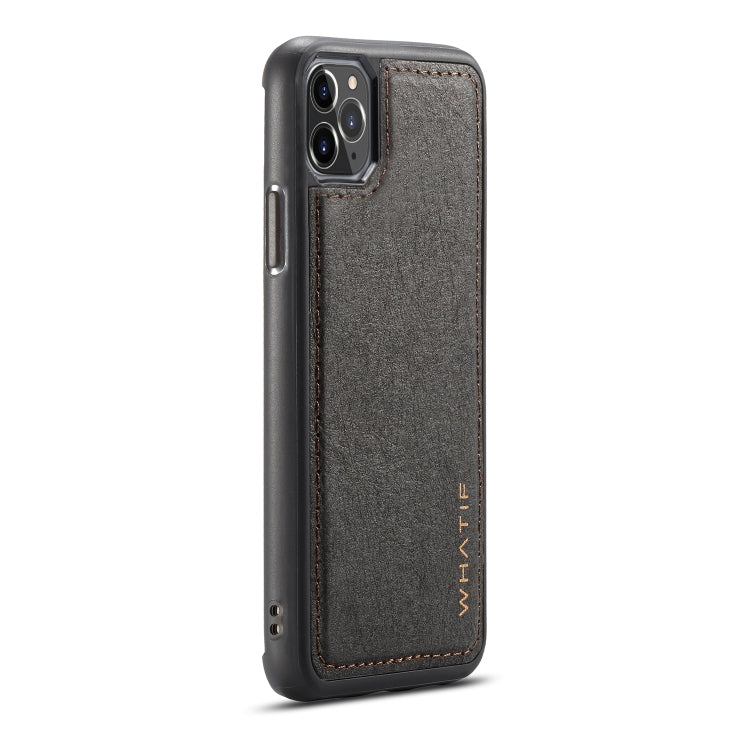 For iPhone 11 Pro WHATIF Kraft Paper TPU + PC Full Coverage Protective Case(Black)