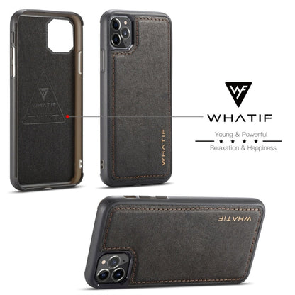 For iPhone 11 Pro WHATIF Kraft Paper TPU + PC Full Coverage Protective Case(Black)