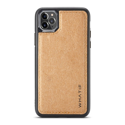 Pour iPhone 11 Pro Max Étui de protection complet WHATIF en papier kraft TPU + PC (marron)