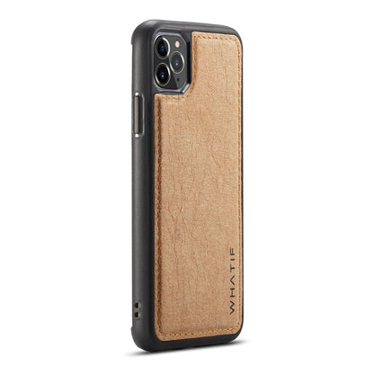 Pour iPhone 11 Pro Max Étui de protection complet WHATIF en papier kraft TPU + PC (marron)