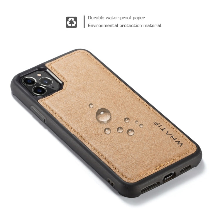 Pour iPhone 11 Pro Max Étui de protection complet WHATIF en papier kraft TPU + PC (marron)