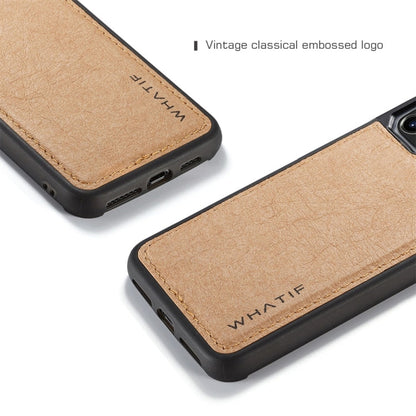 Pour iPhone 11 Pro Max Étui de protection complet WHATIF en papier kraft TPU + PC (marron)
