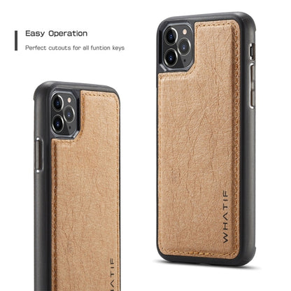 Pour iPhone 11 Pro Max Étui de protection complet WHATIF en papier kraft TPU + PC (marron)