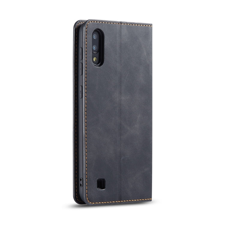 For Galaxy A10 / M10 Forwenw Dream Series Oil Edge Strong Magnetism Horizontal Flip Leather Case with Holder & Card Slots & Wallet & Photo Frame(Black)