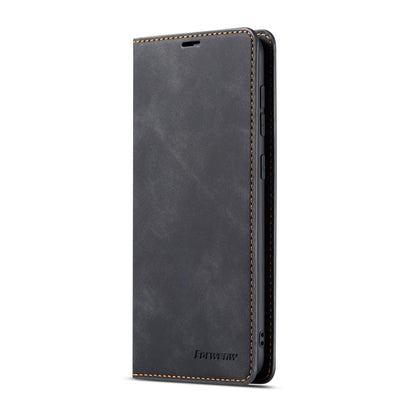 For Galaxy A20 Forwenw Dream Series Oil Edge Strong Magnetism Horizontal Flip Leather Case with Holder & Card Slots & Wallet & Photo Frame(Black)