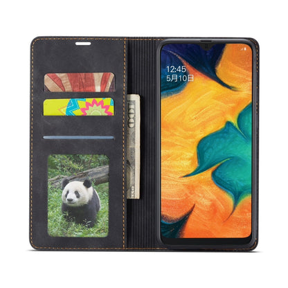 For Galaxy A20 Forwenw Dream Series Oil Edge Strong Magnetism Horizontal Flip Leather Case with Holder & Card Slots & Wallet & Photo Frame(Black)