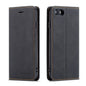 Pour iPhone SE 2022 / SE 2020 / 8 / 7 Coque en cuir à rabat horizontal Forwenw Dream Series à bord huilé, magnétisme puissant, avec support et fentes pour cartes et portefeuille et cadre photo (Noir)