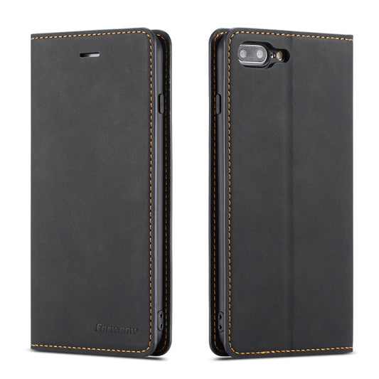 For iPhone 8 Plus / 7 Plus Forwenw Dream Series Oil Edge Strong Magnetism Horizontal Flip Leather Case with Holder & Card Slots & Wallet & Photo Frame(Black)