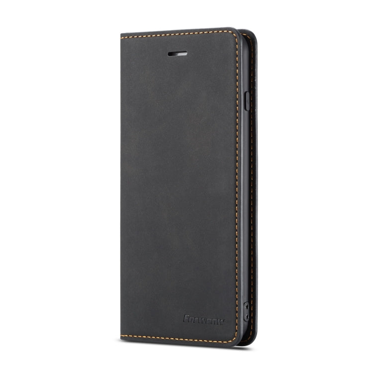 Pour iPhone 8 Plus / 7 Plus Étui en cuir Forwenw Dream Series à rabat horizontal avec aimant puissant, porte-cartes, portefeuille et cadre photo (noir)