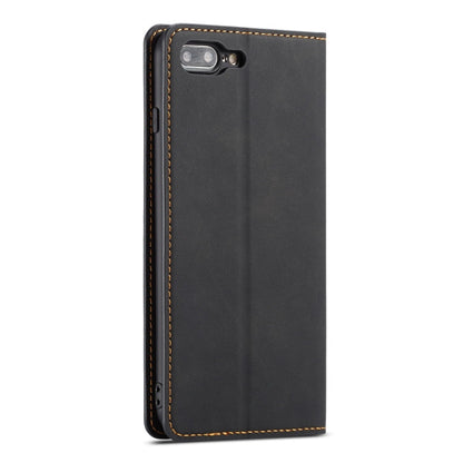 Pour iPhone 8 Plus / 7 Plus Étui en cuir Forwenw Dream Series à rabat horizontal avec aimant puissant, porte-cartes, portefeuille et cadre photo (noir)