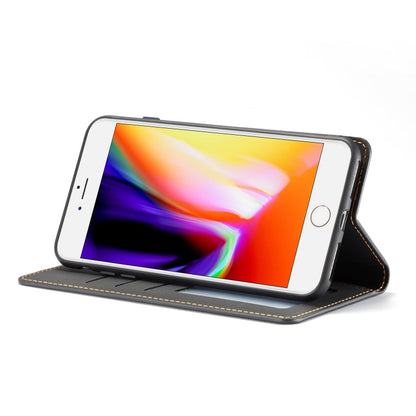 Pour iPhone 8 Plus / 7 Plus Étui en cuir Forwenw Dream Series à rabat horizontal avec aimant puissant, porte-cartes, portefeuille et cadre photo (noir)