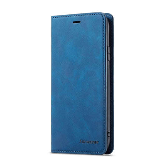 For iPhone XR Forwenw Dream Series Oil Edge Strong Magnetism Horizontal Flip Leather Case with Holder & Card Slots & Wallet & Photo Frame(Blue)