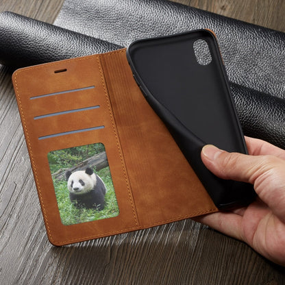 For iPhone XR Forwenw Dream Series Oil Edge Strong Magnetism Horizontal Flip Leather Case with Holder & Card Slots & Wallet & Photo Frame(Blue)