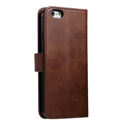 For iPhone 6 Plus GUSSIM Magnetic Horizontal Flip Leather Case with Holder & Card Slots & & Wallet(Brown)