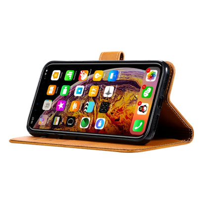 Pour iPhone X / XS Housse en Cuir à Rabat Horizontal Magnétique GUSSIM avec Support & Fentes pour Cartes & Portefeuille (Jaune)