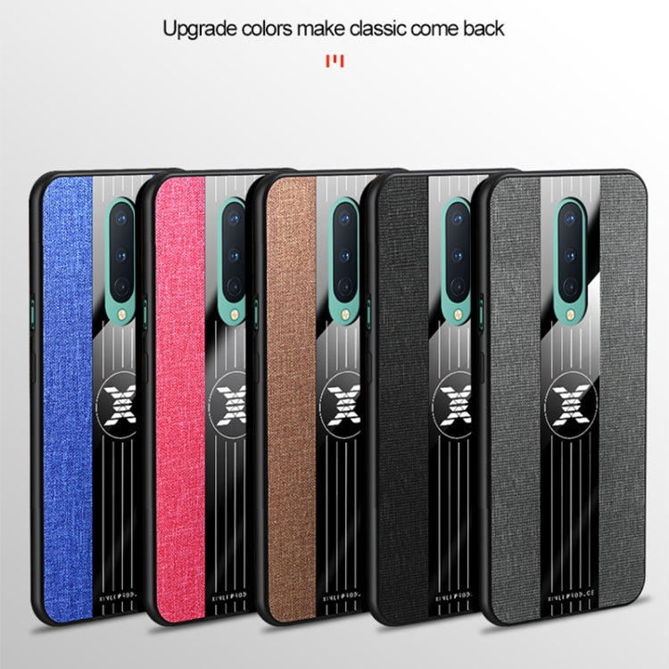 For OnePlus 8 XINLI Stitching Cloth Texture Shockproof TPU Phone Case(Red)