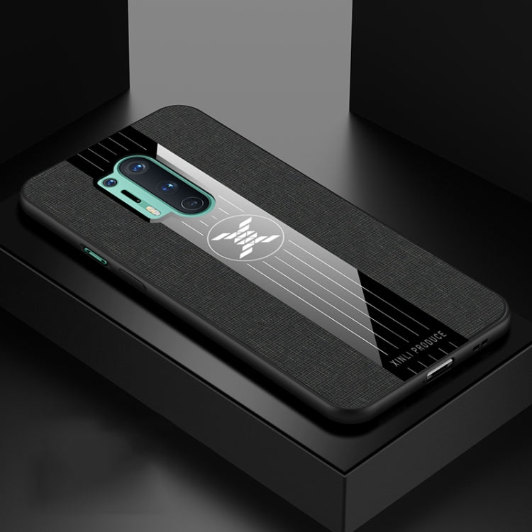 Pour étui de téléphone en TPU antichoc à texture en tissu XINLI pour OnePlus 8 Pro (noir)
