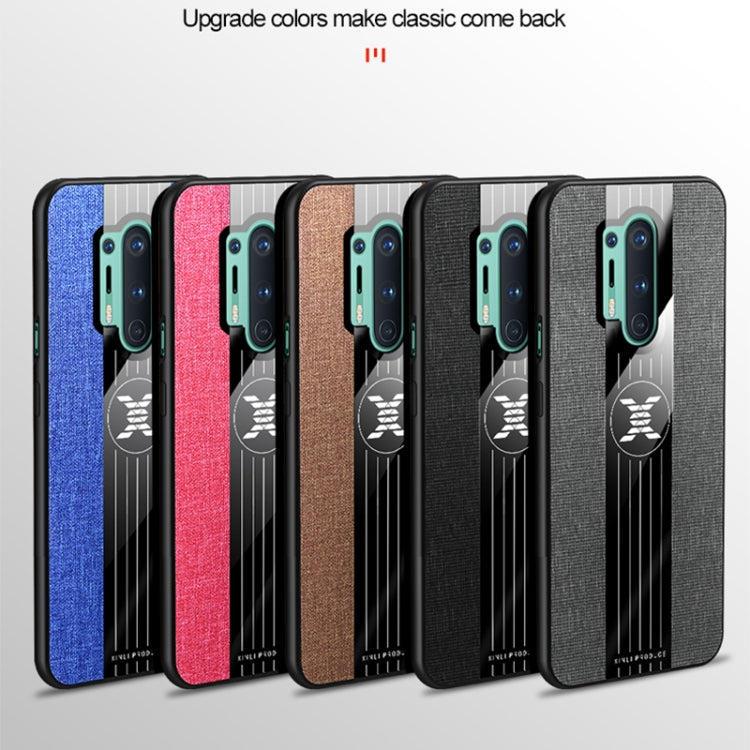 Pour étui de téléphone en TPU antichoc à texture en tissu XINLI pour OnePlus 8 Pro (noir)