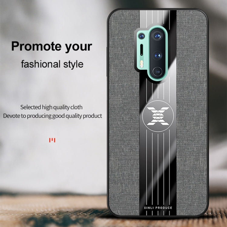 Pour étui de téléphone en TPU antichoc à texture en tissu XINLI pour OnePlus 8 Pro (noir)