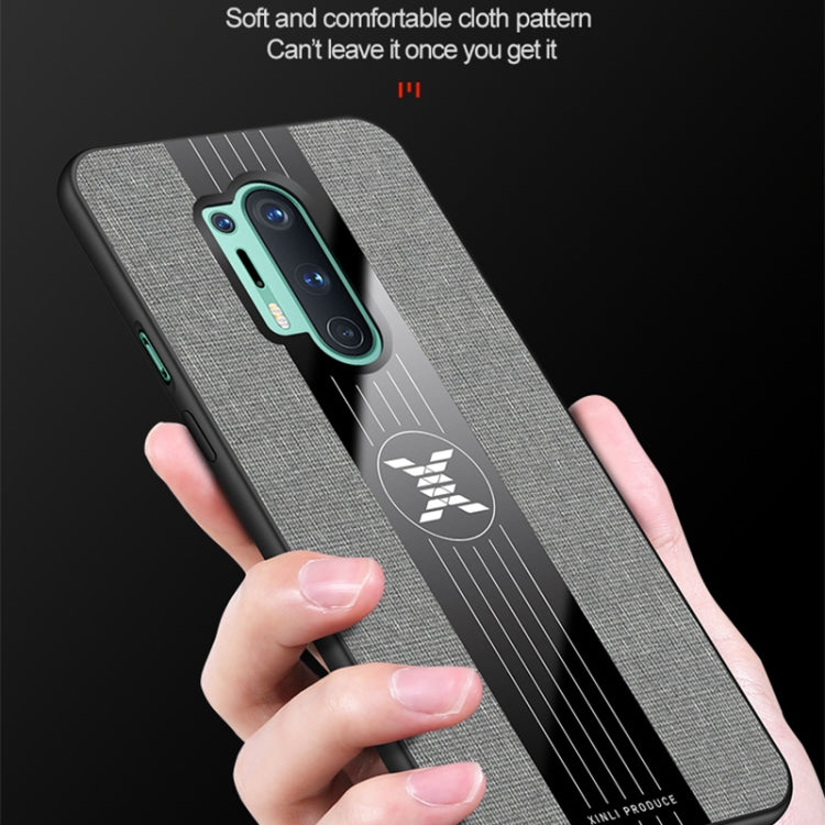 Pour étui de téléphone en TPU antichoc à texture en tissu XINLI pour OnePlus 8 Pro (noir)