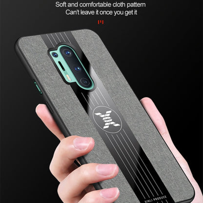 Pour étui de téléphone en TPU antichoc à texture en tissu XINLI pour OnePlus 8 Pro (noir)