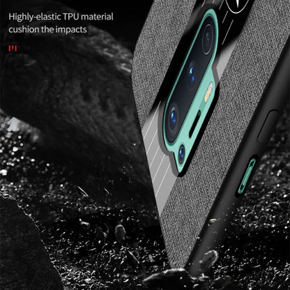 Pour étui de téléphone en TPU antichoc à texture en tissu XINLI pour OnePlus 8 Pro (noir)