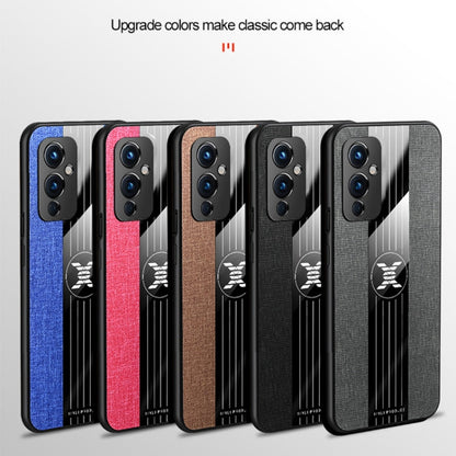 For OnePlus 9 XINLI Stitching Cloth Texture Shockproof TPU Phone Case(Black)