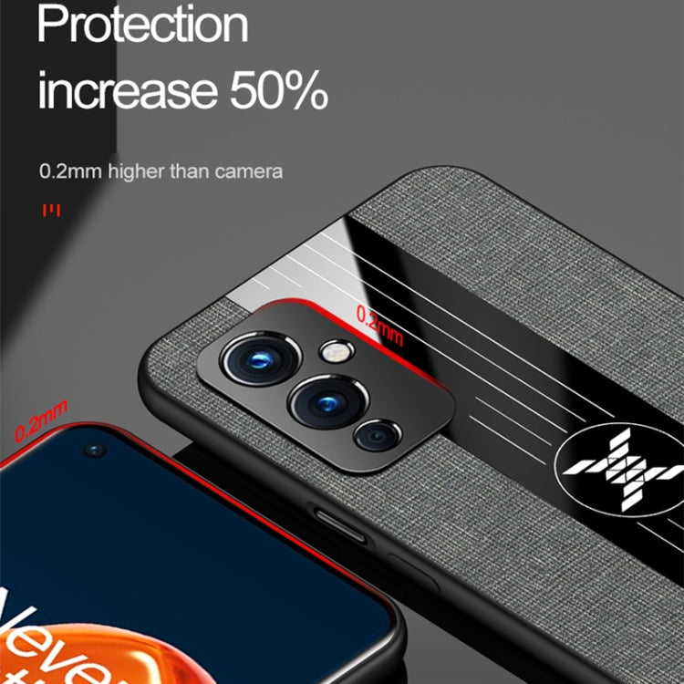 For OnePlus 9 XINLI Stitching Cloth Texture Shockproof TPU Phone Case(Black)