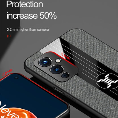For OnePlus 9 XINLI Stitching Cloth Texture Shockproof TPU Phone Case(Black)