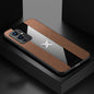 Pour étui de téléphone en TPU antichoc en tissu à couture XINLI pour OnePlus 9 (marron)
