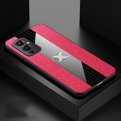 Pour étui de téléphone TPU antichoc OnePlus 9 XINLI à texture en tissu (rouge)