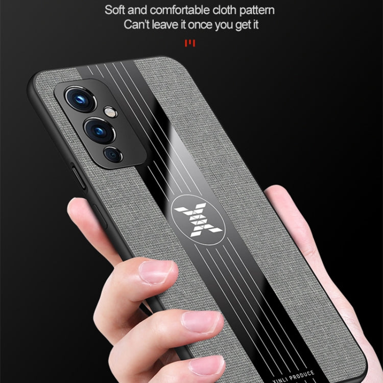 Pour étui de téléphone TPU antichoc OnePlus 9 XINLI à texture en tissu (rouge)