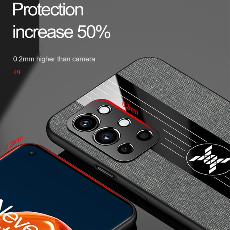 For OnePlus 9R XINLI Stitching Cloth Texture Shockproof TPU Phone Case(Red)