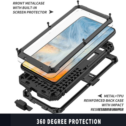 For Samsung Galaxy S21 FE R-JUST Rugged Phone Case with Holder(Black)