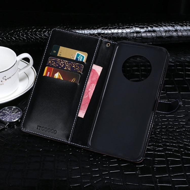 For Cubot Max 3 idewei Crocodile Texture Leather Phone Case(Black)