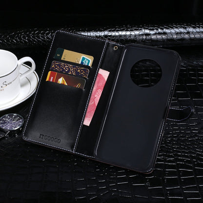 For Cubot Max 3 idewei Crocodile Texture Leather Phone Case(Black)